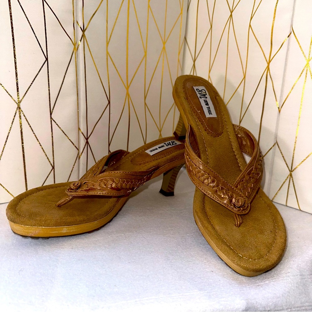 Steve Madden New York 2.5” Heeled Flip Flops - Brown - Size 7